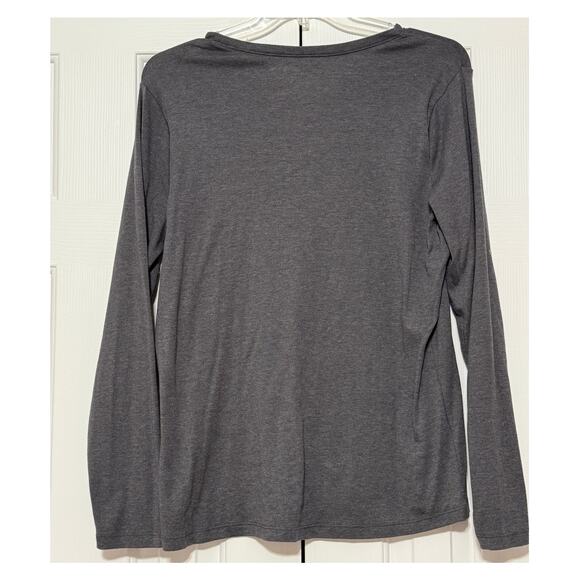 Women's Eddie Bauer Long Sleeve Knit T-Shirt, Dark Gray Heather, Size XXL - Picture 2 of 6